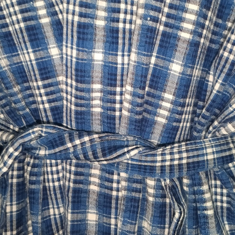 Blue Plaid Seersucker Robe - Picture 5 of 8